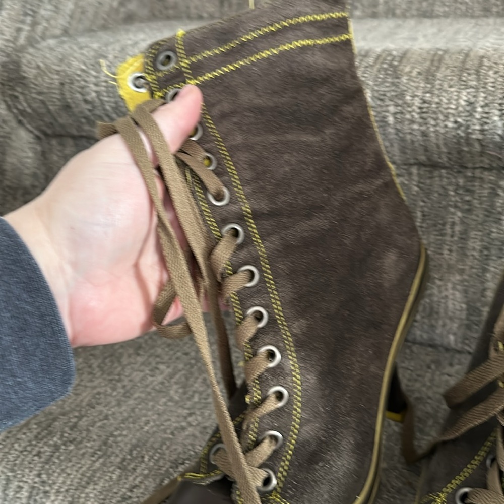 Rare suede STIL y2k high heel work boots 7.5 - Picture 14 of 16